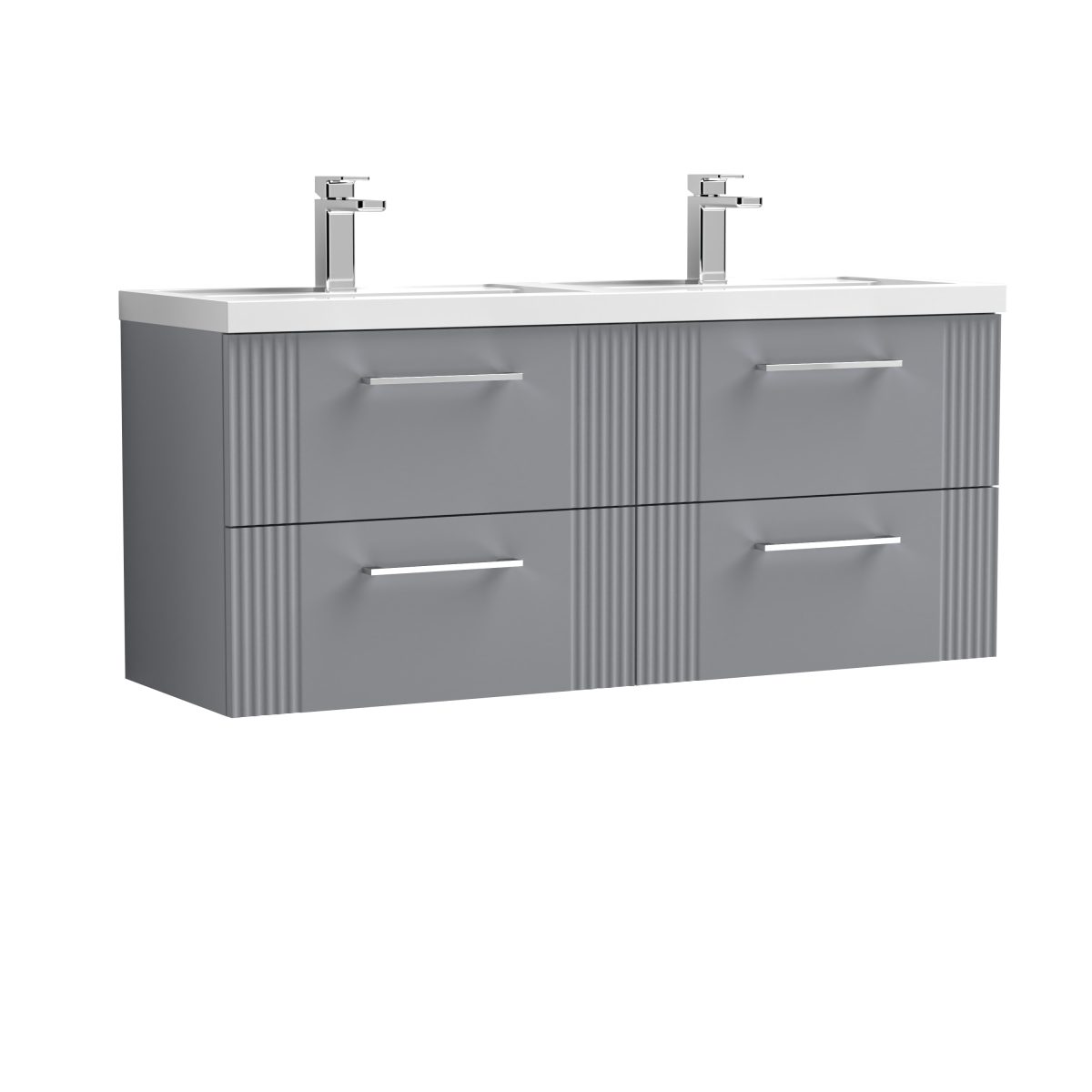 1200mm Wall Hung 4 Drawer Vanity & Double Basin - Image 1