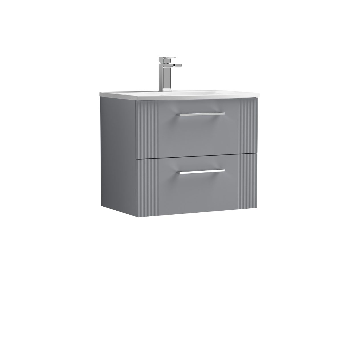 600mm Wall Hung 2 Drawer Vanity & Basin 4 - Image 1