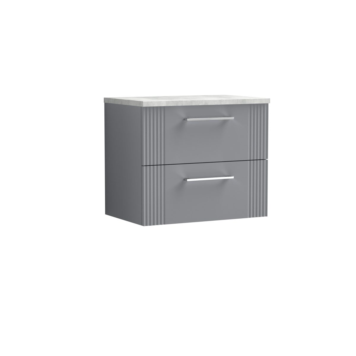 600mm Wall Hung 2 Drawer Vanity & Laminate Top - Image 1