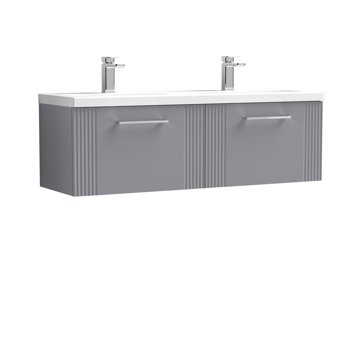 1200mm Wall Hung 2 Drawer Vanity & Double Basin - Image 1