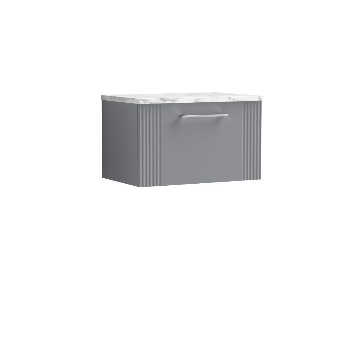 600 Wall Hung Single Drawer Vanity & Laminate Worktop - Image 1