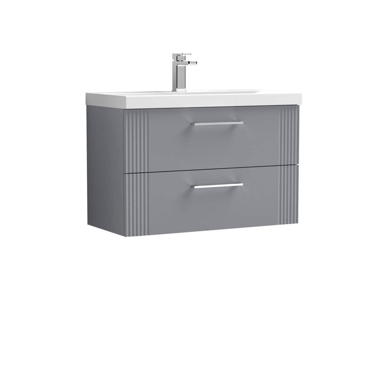 800mm Wall Hung 2 Drawer Vanity & Basin 1 - Image 1