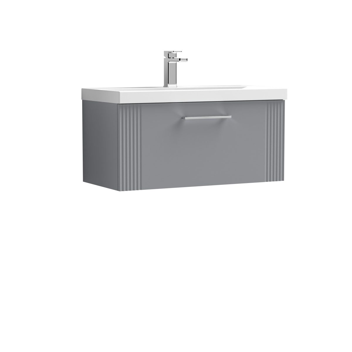 800mm Wall Hung Single Drawer Vanity & Basin 3 - Image 1