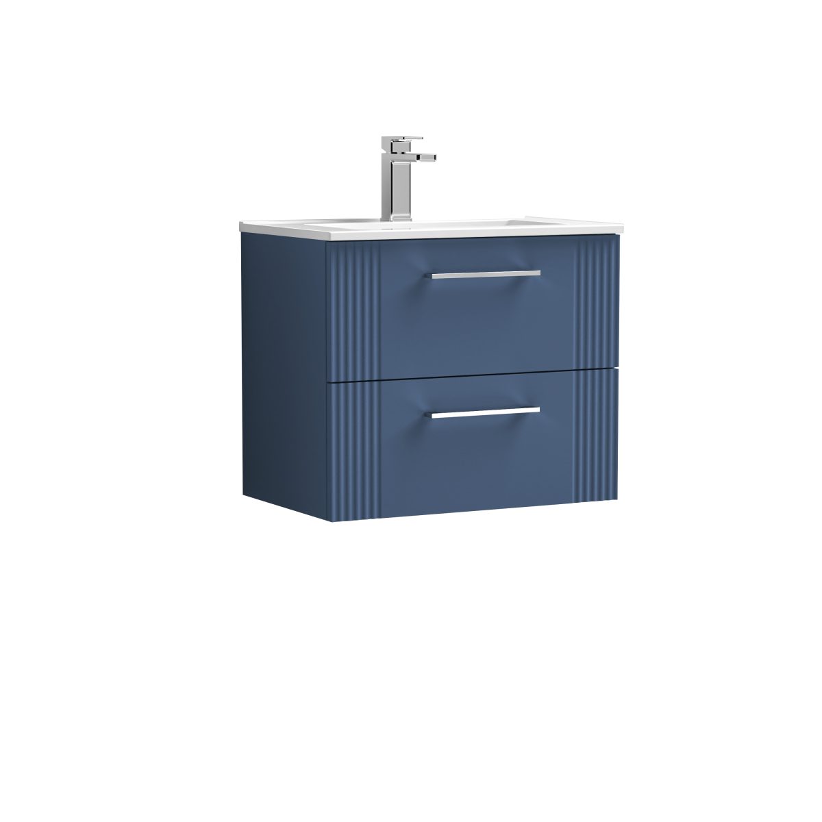 600mm Wall Hung 2 Drawer Vanity & Basin 2 - Image 1