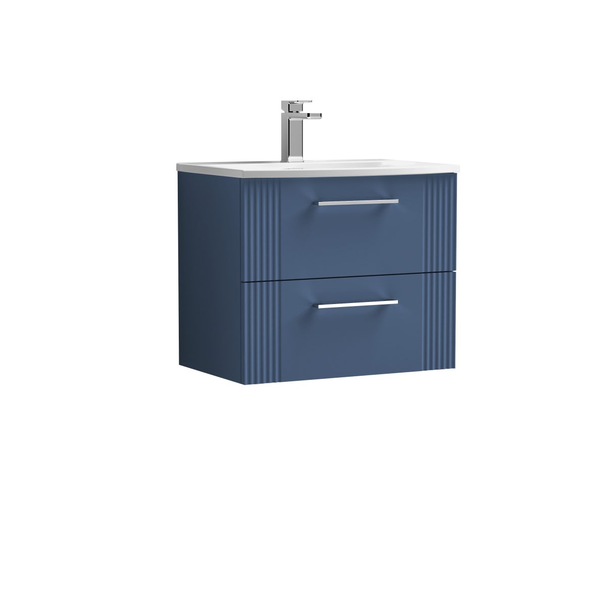 600mm Wall Hung 2 Drawer Vanity & Basin 4 - Image 1