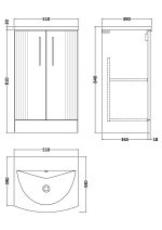500mm Floor Standing 2 Door Vanity & Basin 4 - Image 3