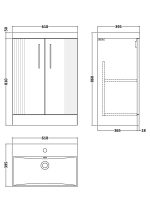 600mm Floor Standing 2 Door Vanity & Basin 3 - Image 4