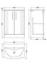 600mm Floor Standing 2 Door Vanity & Basin 4 - Image 3