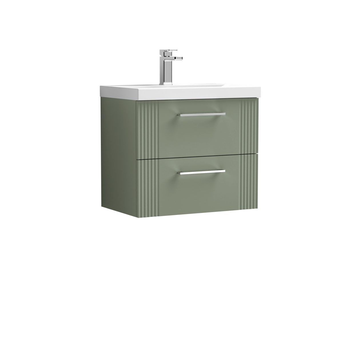 600mm Wall Hung 2 Drawer Vanity & Basin 1 - Image 1