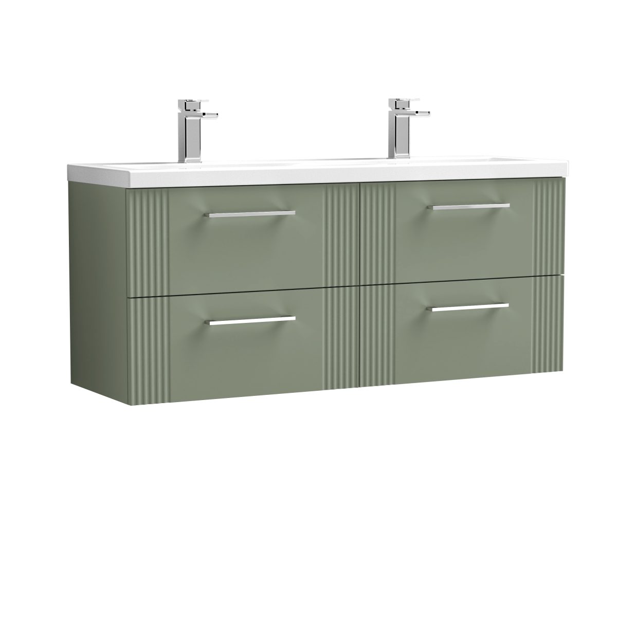 1200mm Wall Hung 4 Drawer Vanity & Double Basin - Image 1