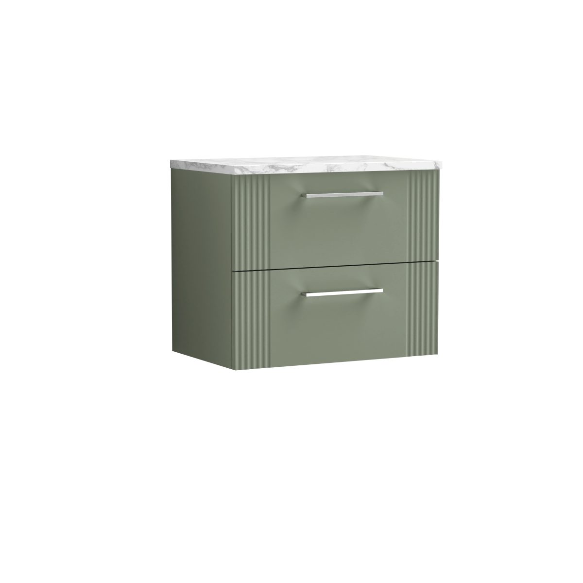 600 Wall Hung 2-Drawer Vanity & Laminate Worktop - Image 1