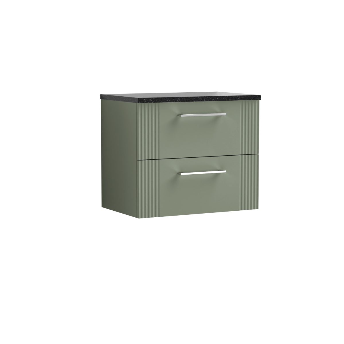 600mm Wall Hung 2 Drawer Vanity & Laminate Top - Image 1