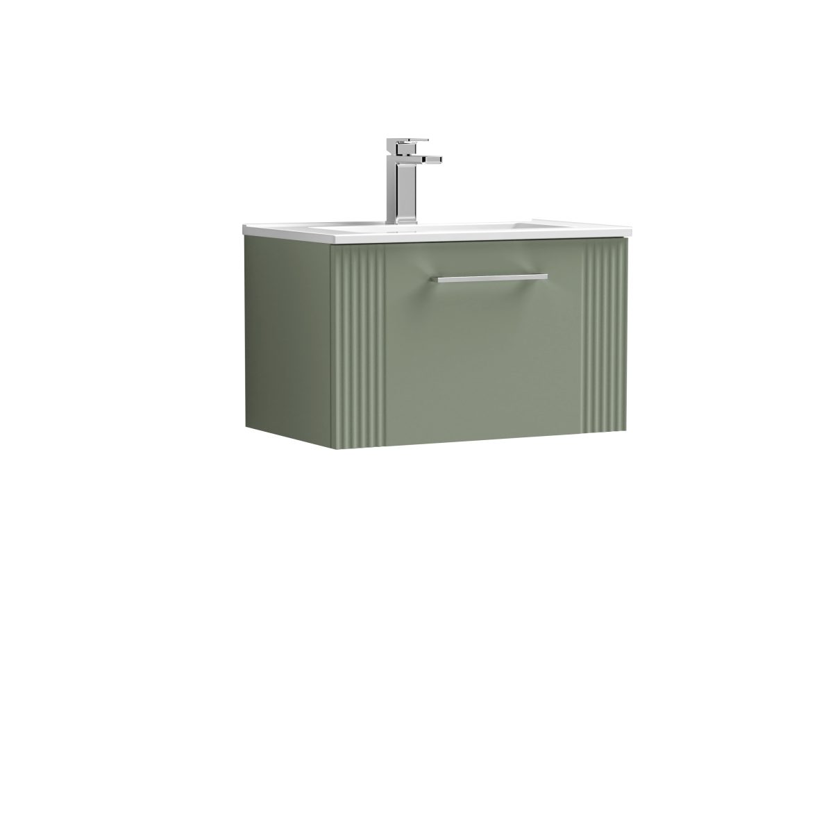 600mm Wall Hung Single Drawer Vanity & Basin 2 - Image 1