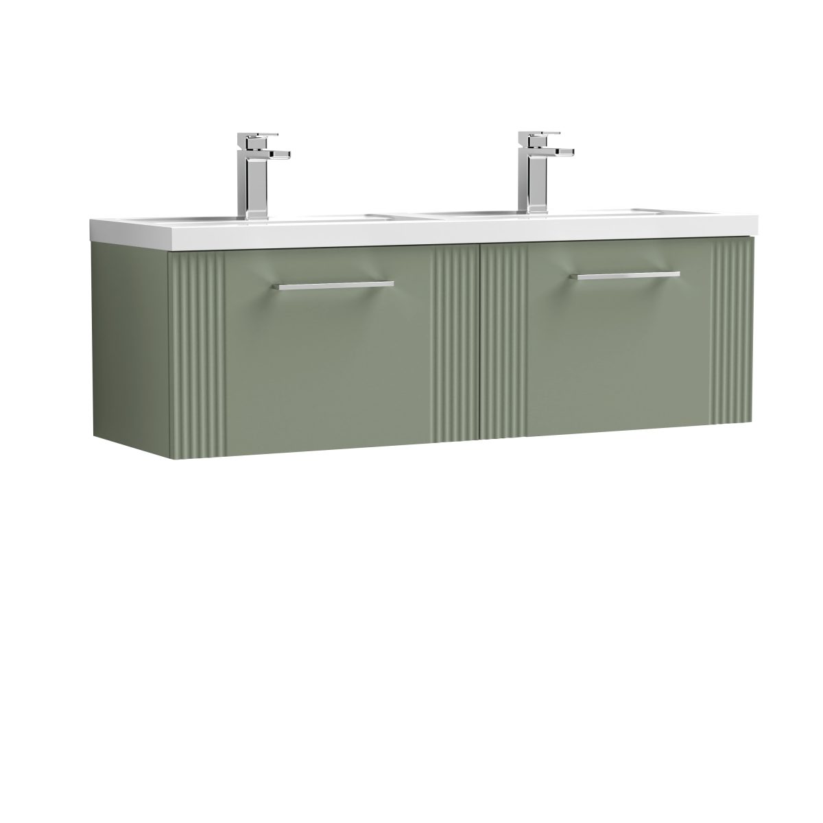 1200mm Wall Hung 2 Drawer Vanity & Double Basin - Image 1