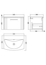 600mm Wall Hung Single Drawer Vanity & Basin 4 - Image 3