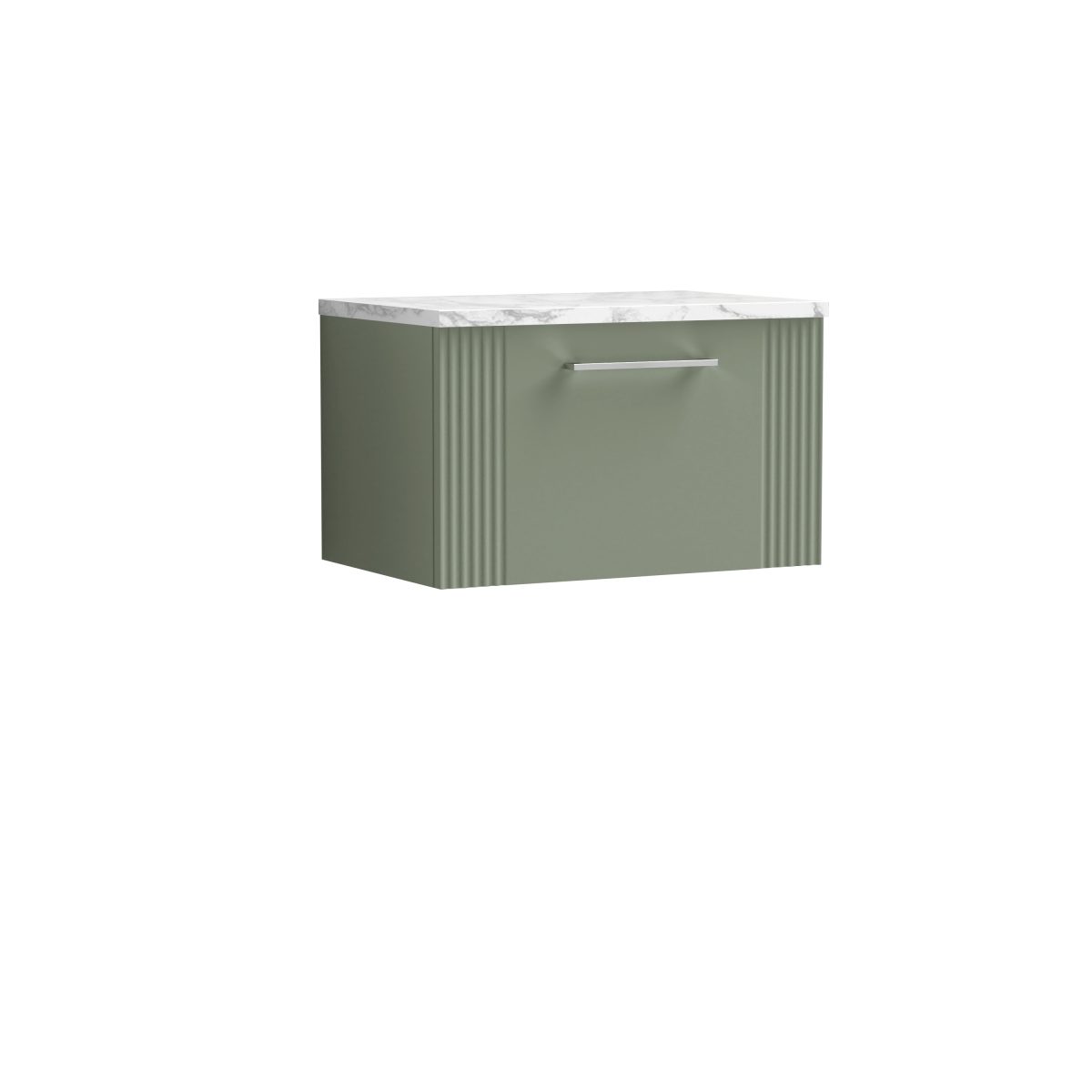 600 Wall Hung Single Drawer Vanity & Laminate Worktop - Image 1