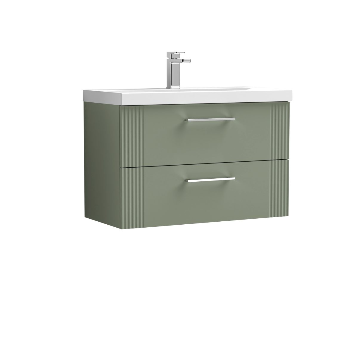 800mm Wall Hung 2 Drawer Vanity & Basin 1 - Image 1
