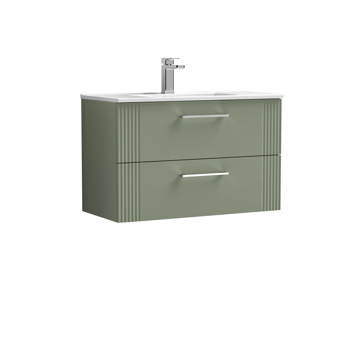 800mm Wall Hung 2 Drawer Vanity & Basin 2 - Image 1