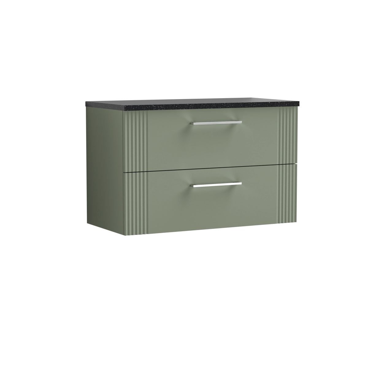 800mm Wall Hung 2 Drawer Vanity & Laminate Top - Image 1
