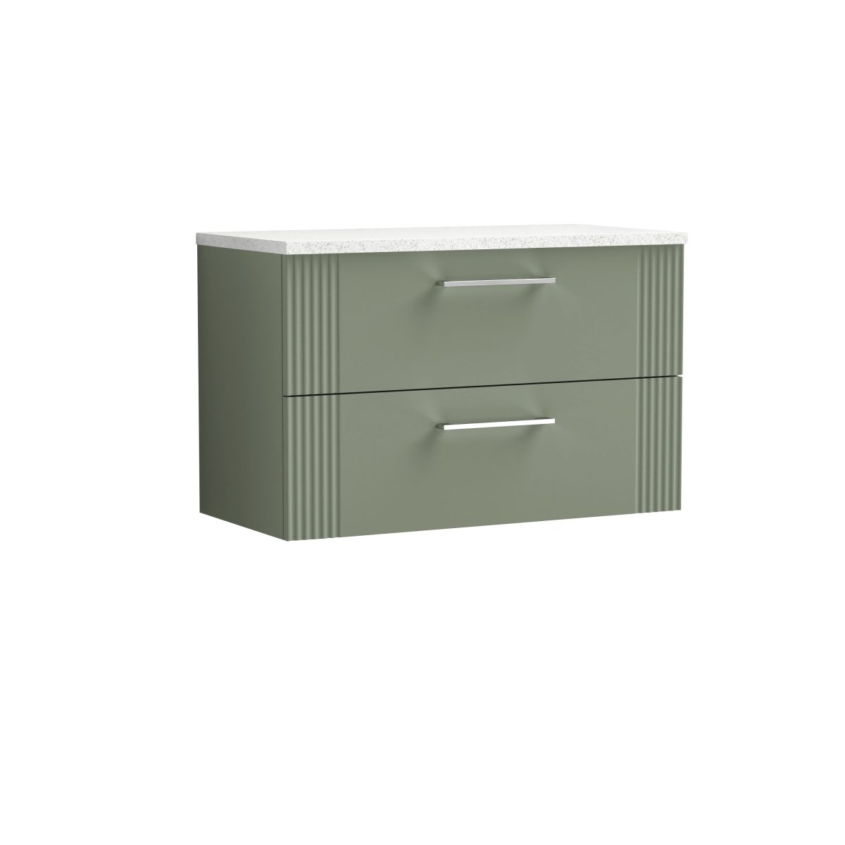 800mm Wall Hung 2 Drawer Vanity & Laminate Top - Image 1