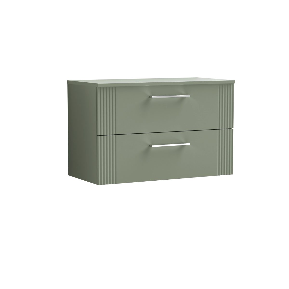 800mm Wall Hung 2 Drawer Vanity & Worktop - Image 1