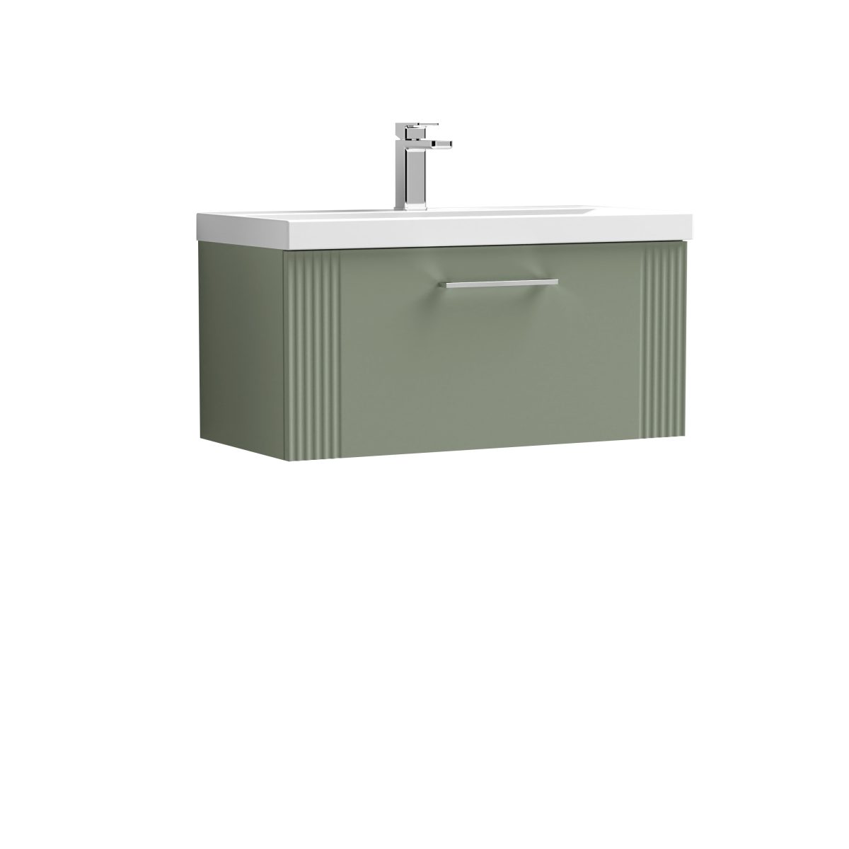 800mm Wall Hung Single Drawer Vanity & Basin 3 - Image 1