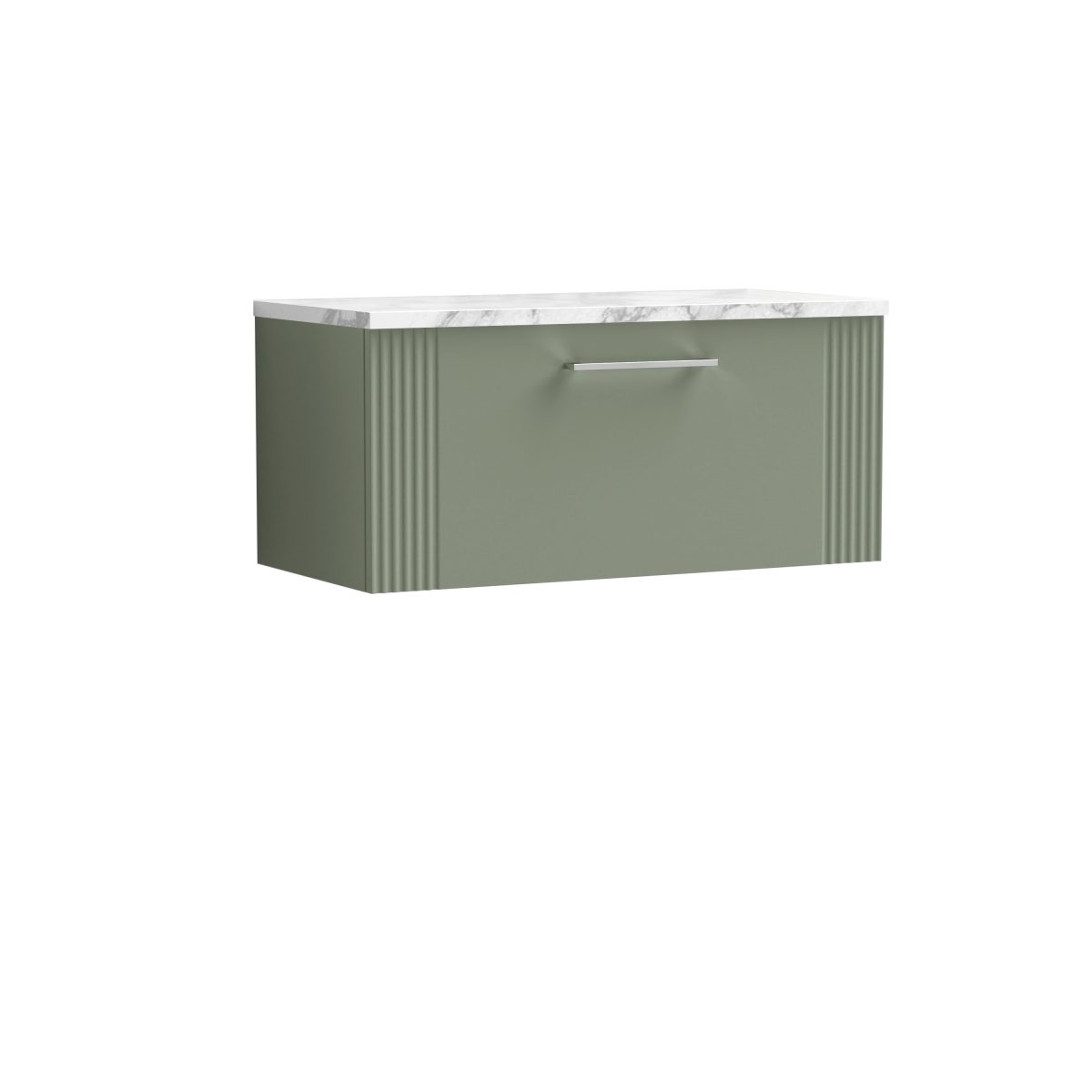 800 Wall Hung Single Drawer Vanity & Laminate Worktop - Image 1