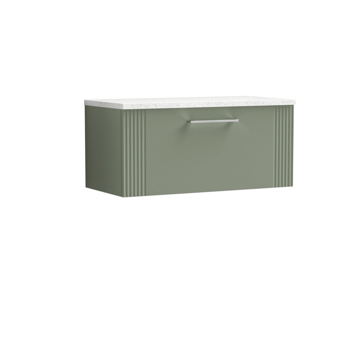 800mm Wall Hung Single Drawer Vanity & Laminate Top - Image 1