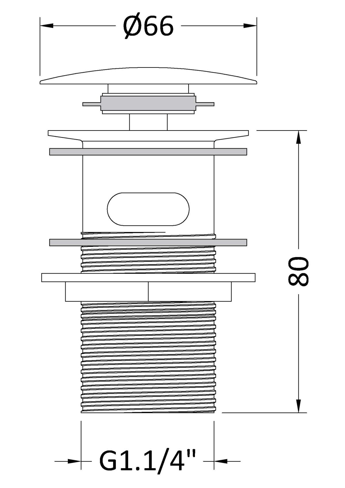 Push Button Basin Waste - Image 2