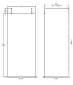 900mm Wetroom Screen With Arms and Feet - Image 2