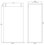 1100mm Wetroom Screen with Arms and Feet - Image 2