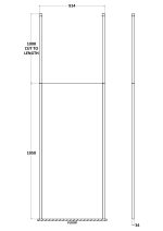 900mm Wetroom Screen With Ceiling Post - Image 2