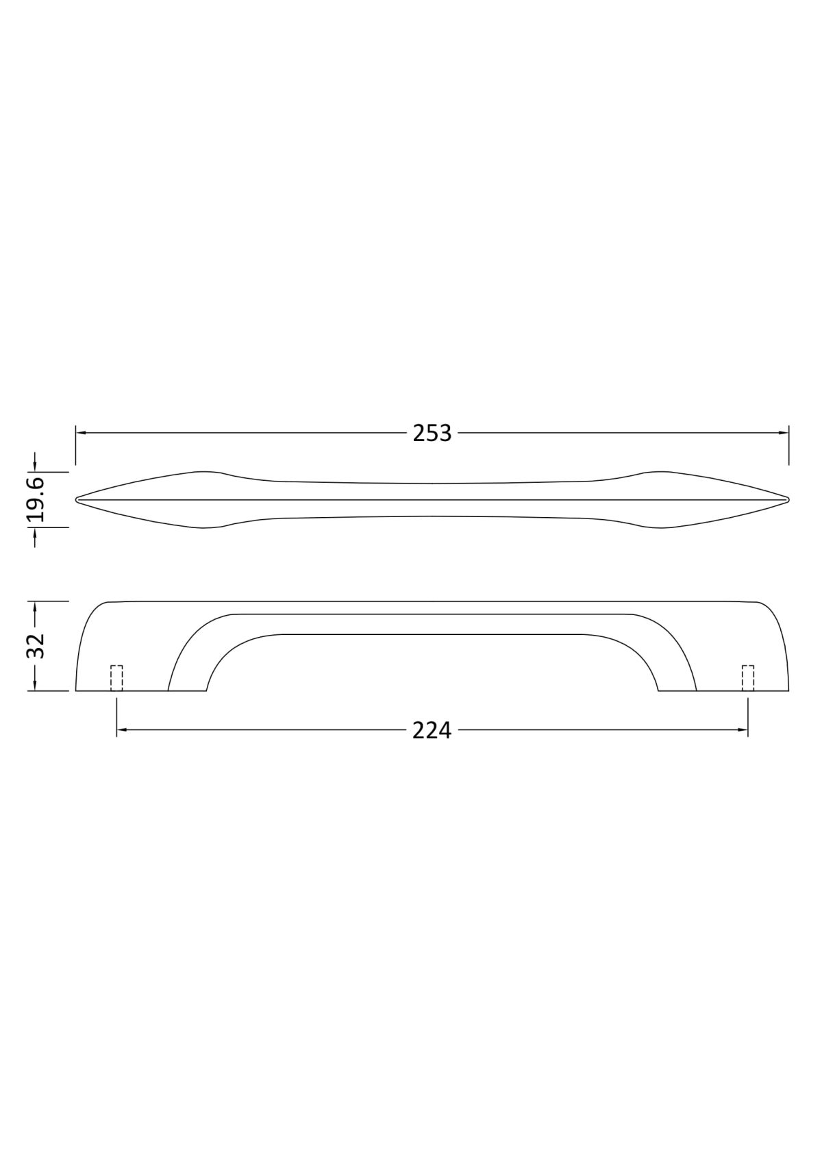 D Shaped Handle 224mm - Image 2
