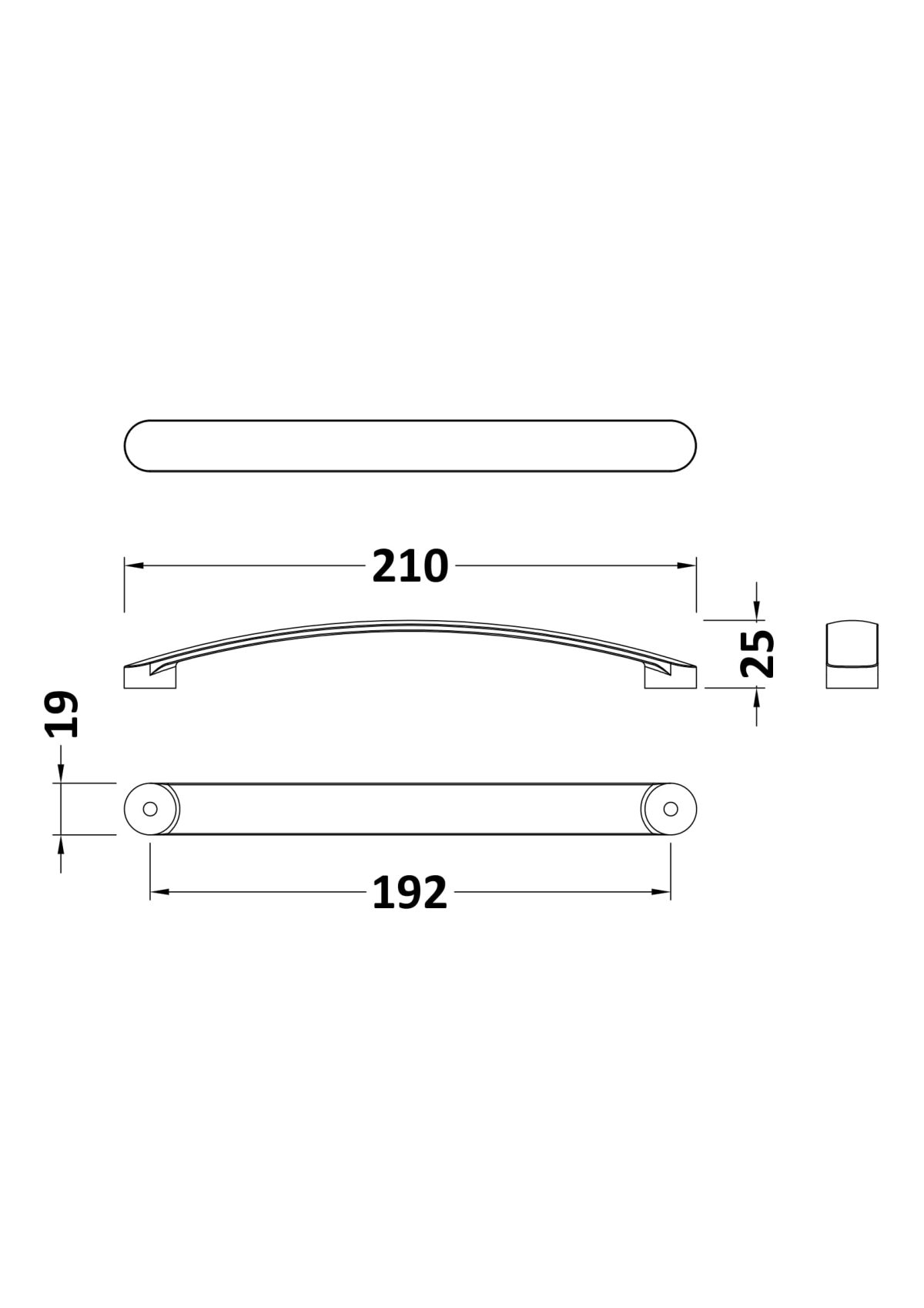 210mm D Shape Bar Handle - Image 2