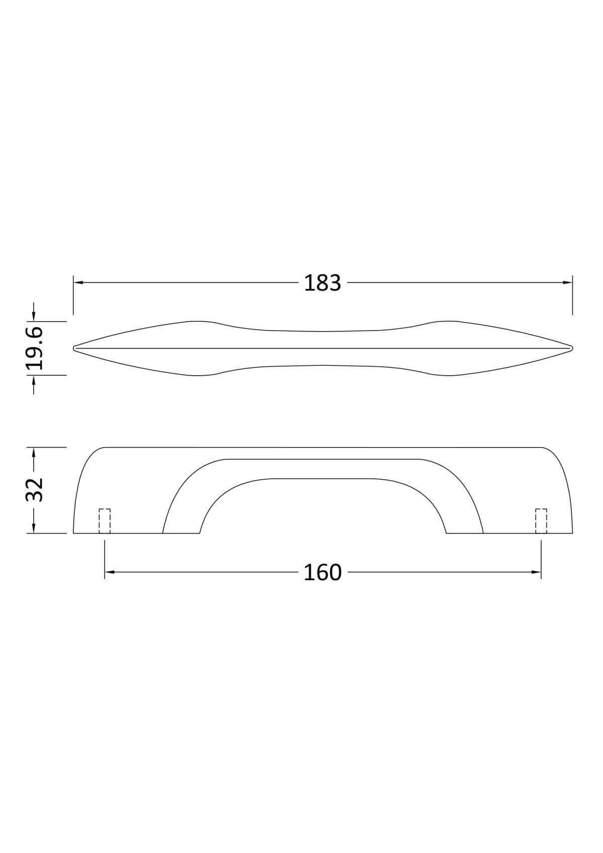D Shaped Handle 160mm - Image 3