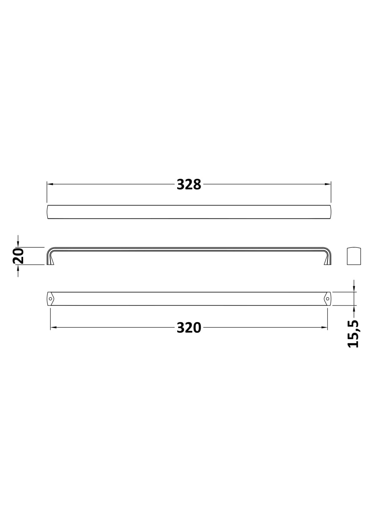 328mm D Handle Brushed Brass - Image 2