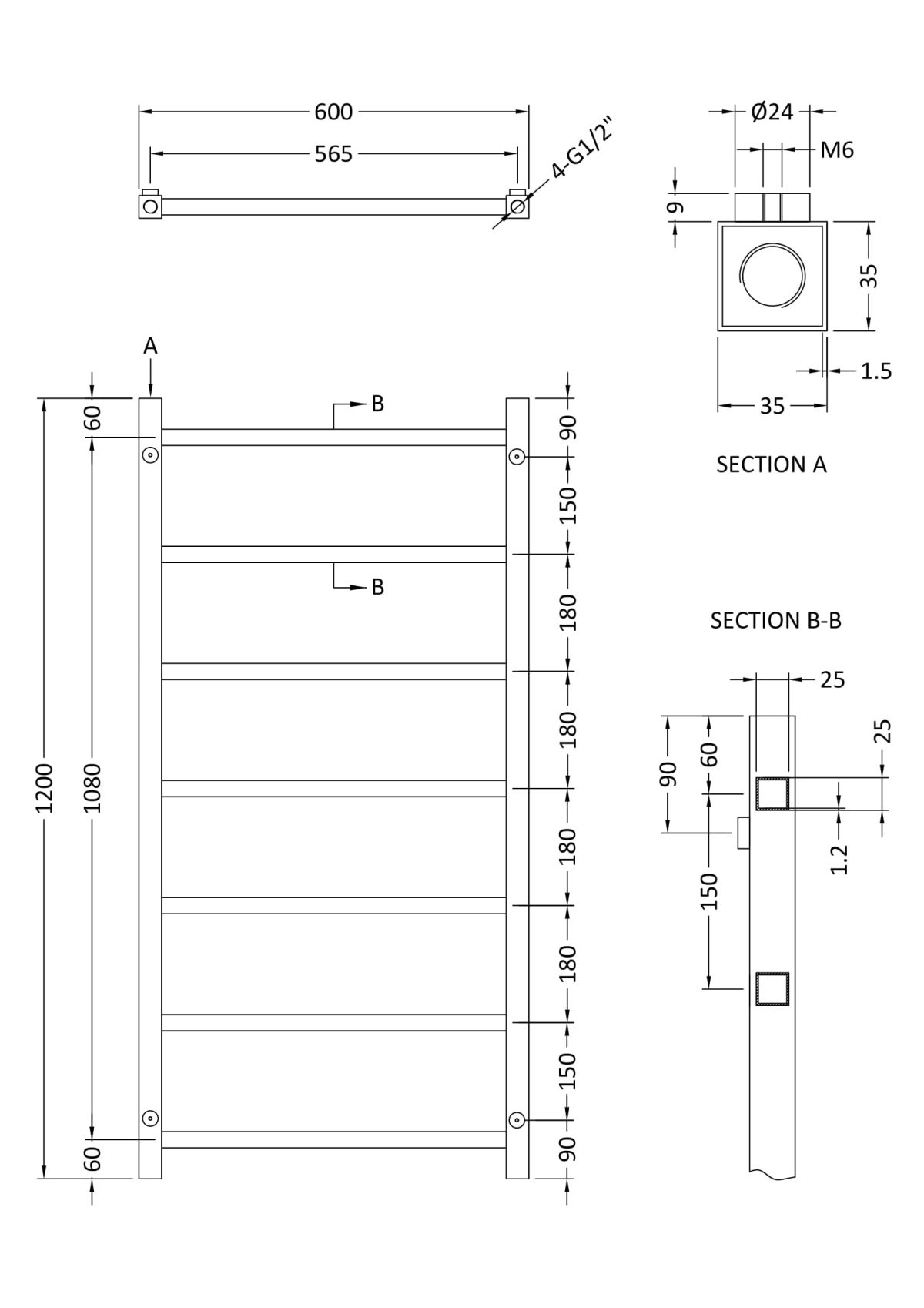 Heated Towel Rail - Image 3