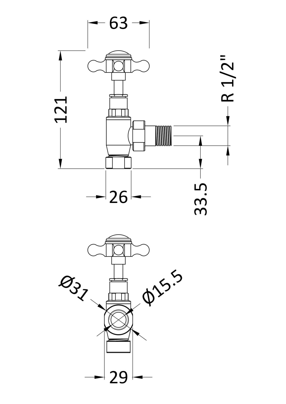 Angled Radiator Valve Pack (Pairs) - Image 2