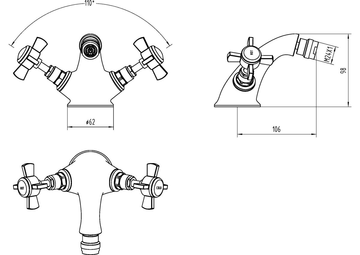 Luxury Mono Bidet Mixer - Image 2
