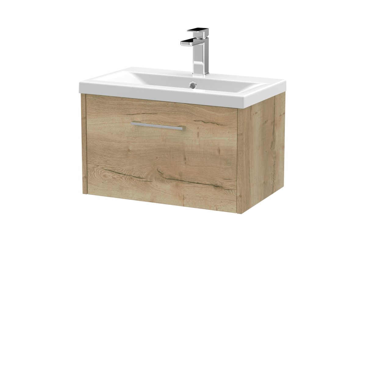 600mm Wall Hung Single Drawer Vanity & Basin 1 - Image 1