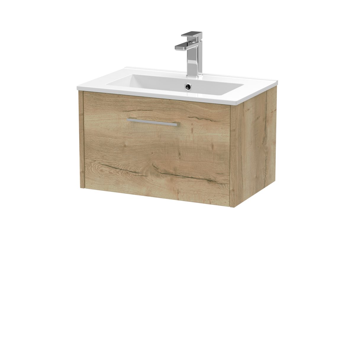 600mm Wall Hung Single Drawer Vanity & Basin 2 - Image 1