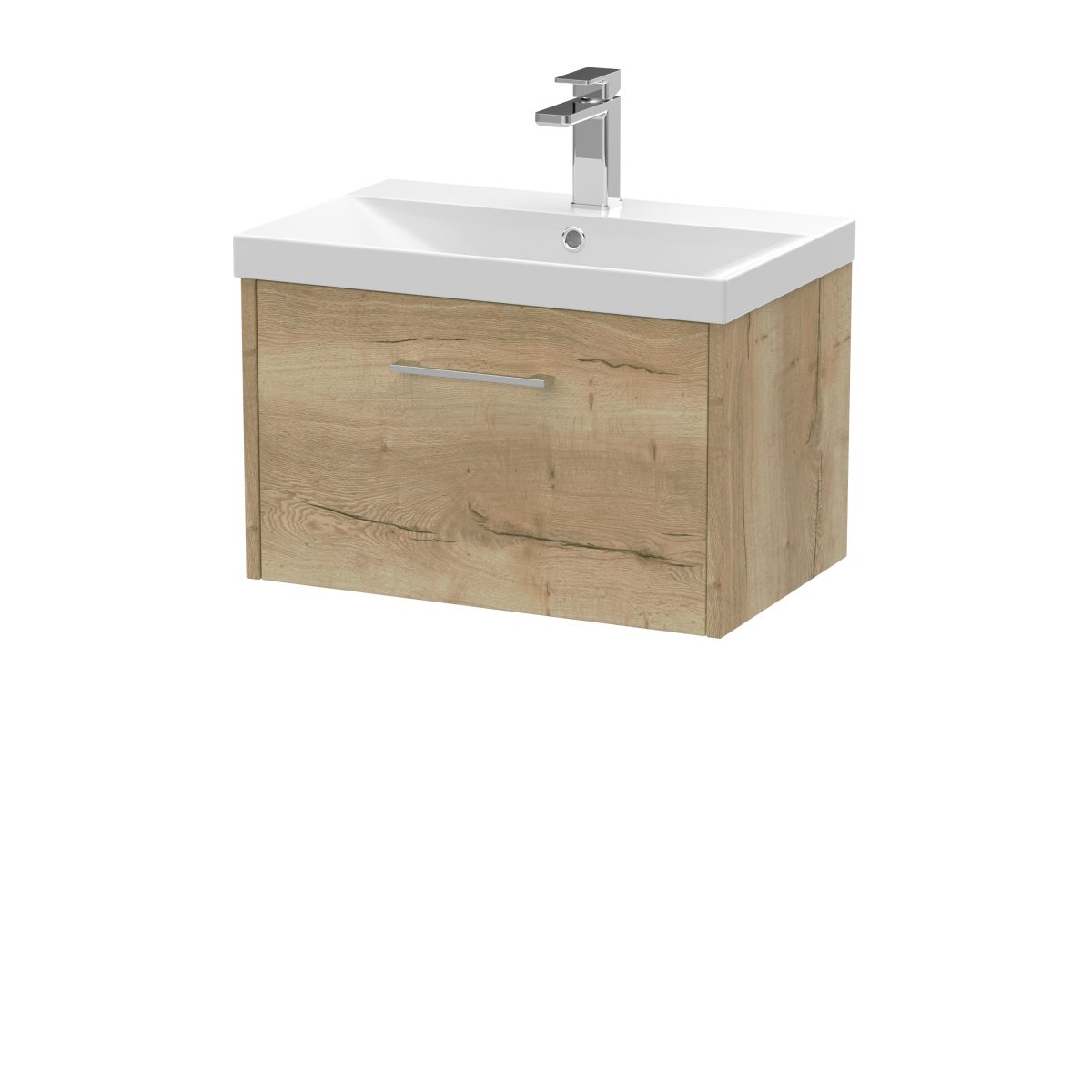 600mm Wall Hung Single Drawer Vanity & Basin 3 - Image 1