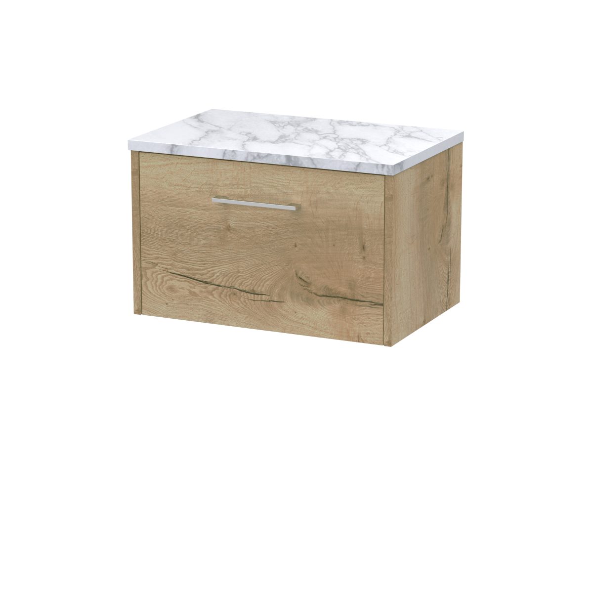 600 Wall Hung Single Drawer Vanity & Laminate Worktop - Image 1