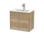 600mm Wall Hung 2 Door Vanity & Basin 2