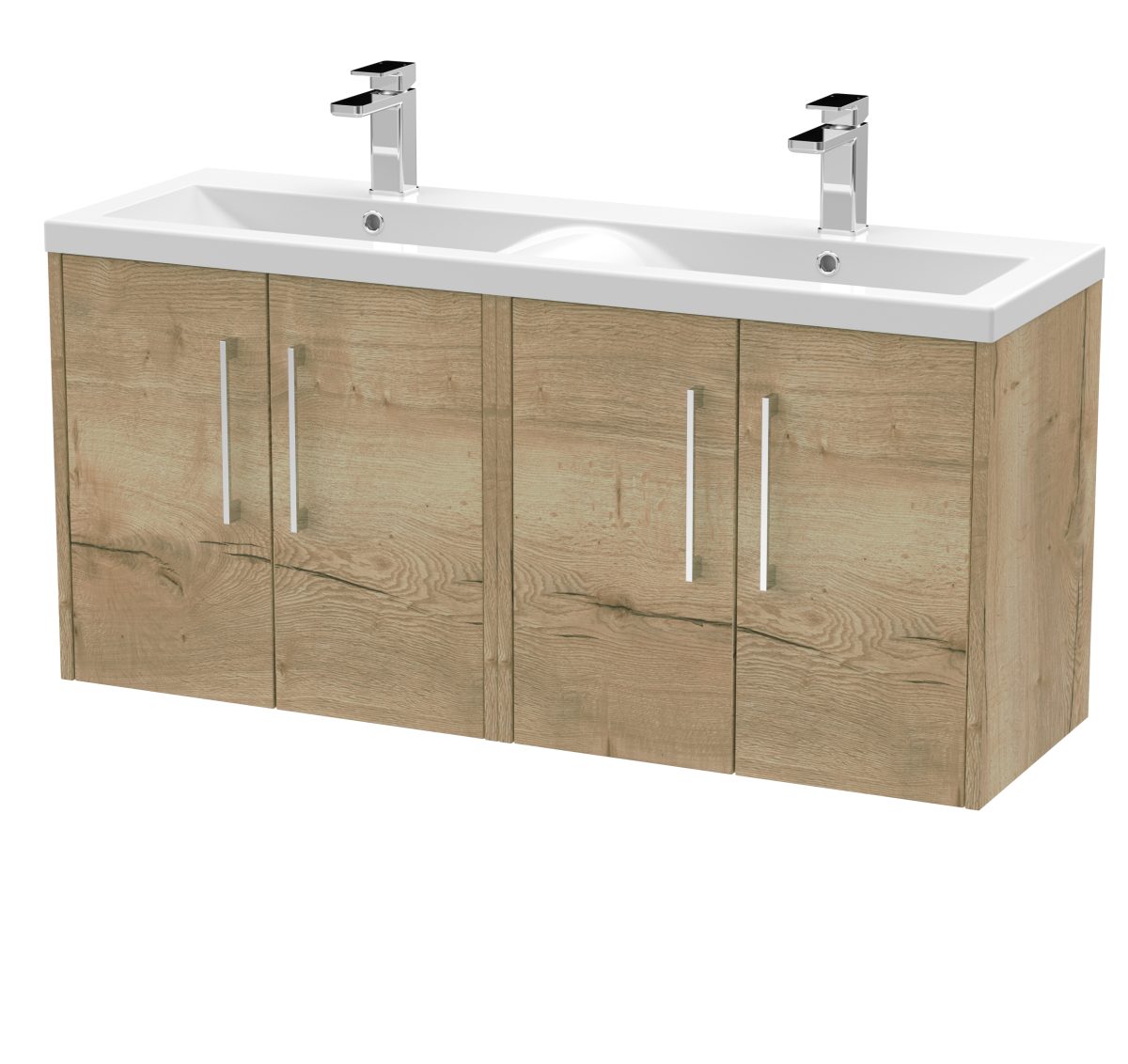 1200mm Wall Hung 4 Door Vanity & Double Basin - Image 1