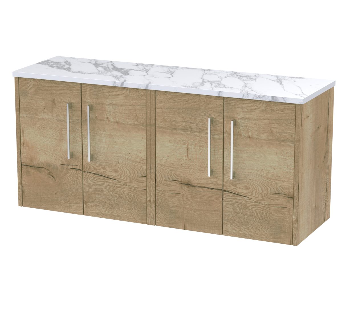 1200 Wall Hung 4-Door Vanity & Laminate Worktop - Image 1