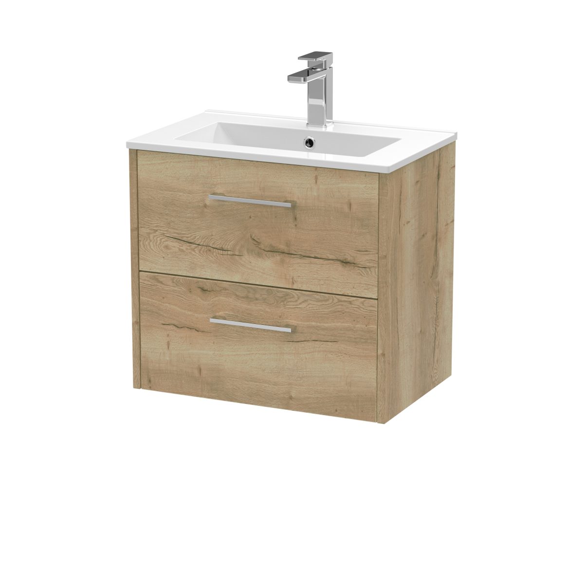 600mm Wall Hung 2 Drawer Vanity & Basin 2 - Image 1