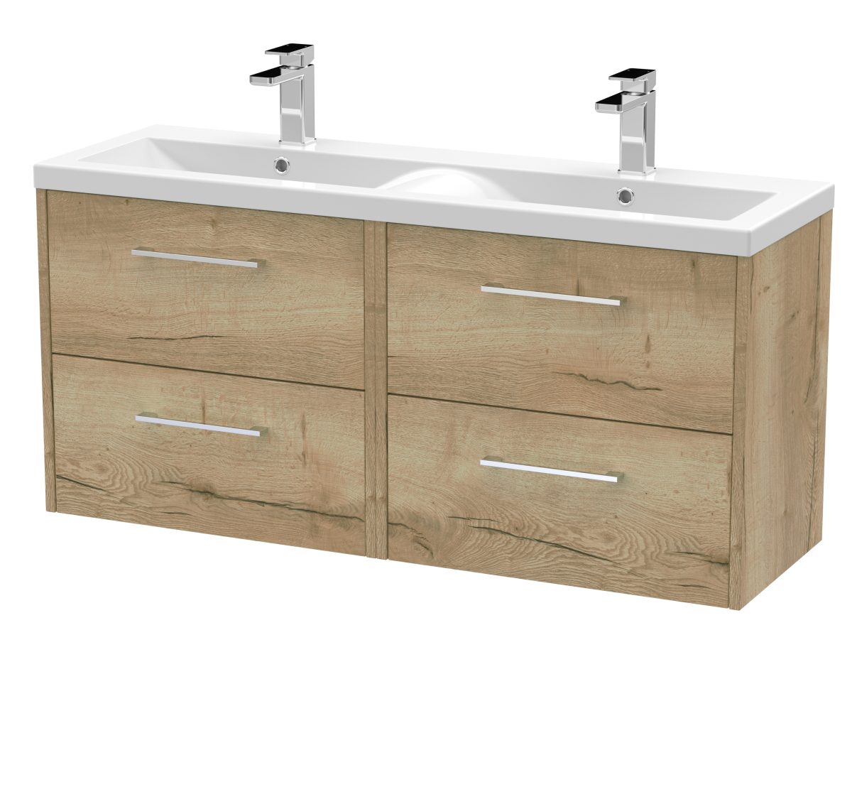 1200mm Wall Hung 4 Drawer Vanity & Double Basin - Image 1