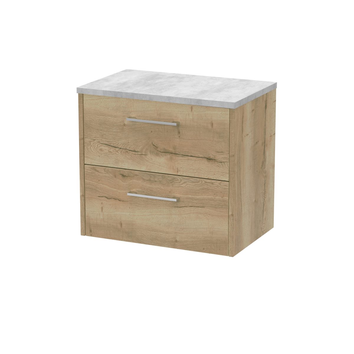 600mm Wall Hung 2 Drawer Vanity & Laminate Top - Image 1
