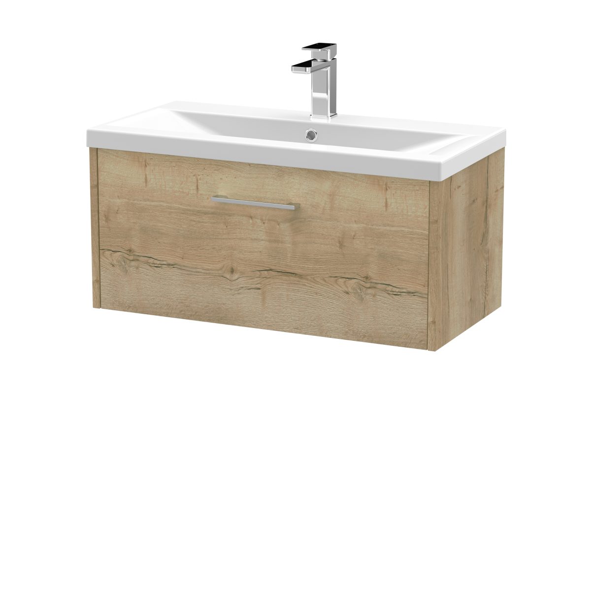 800mm Wall Hung Single Drawer Vanity & Basin 1 - Image 1